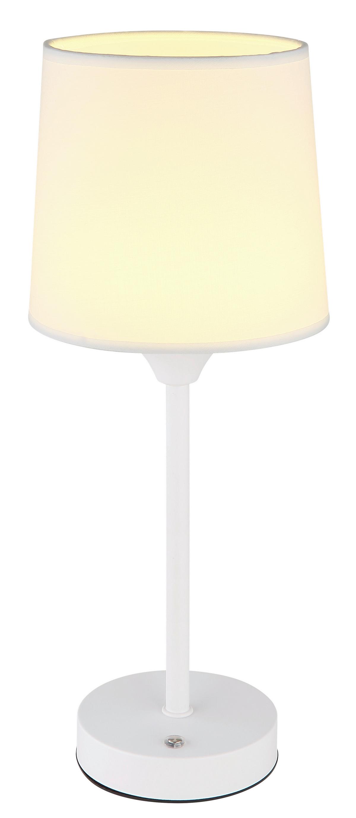 AKKU-TISCHLEUCHTE 21008W - Weiss, Konventionell, Kunststoff/Textil (14/35cm) - Globo
