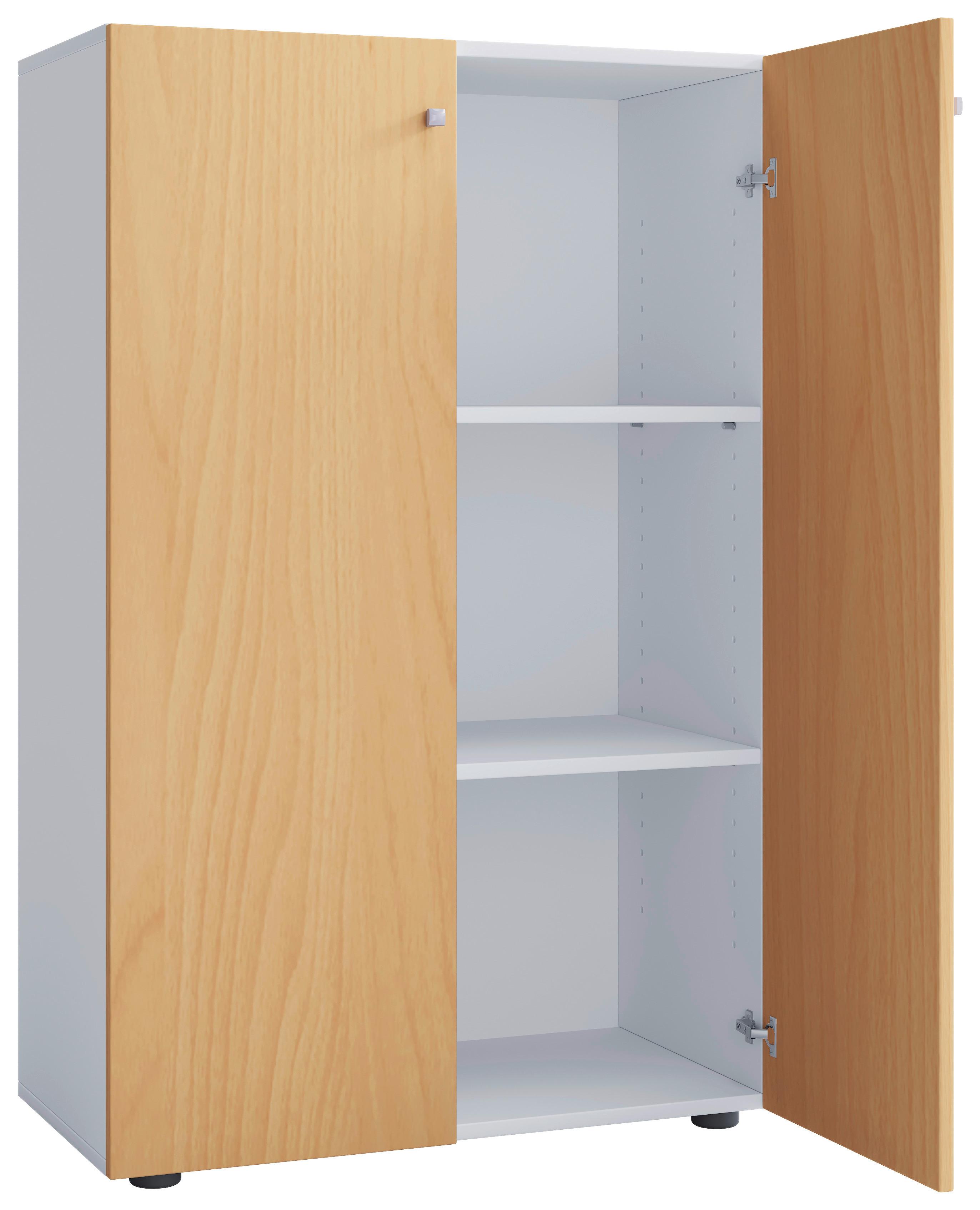 SCHUHSCHRANK LONA XL DT - Weiss/Buchefarben, Design, Holzwerkstoff/Kunststoff (70/110/39cm) - MID.YOU