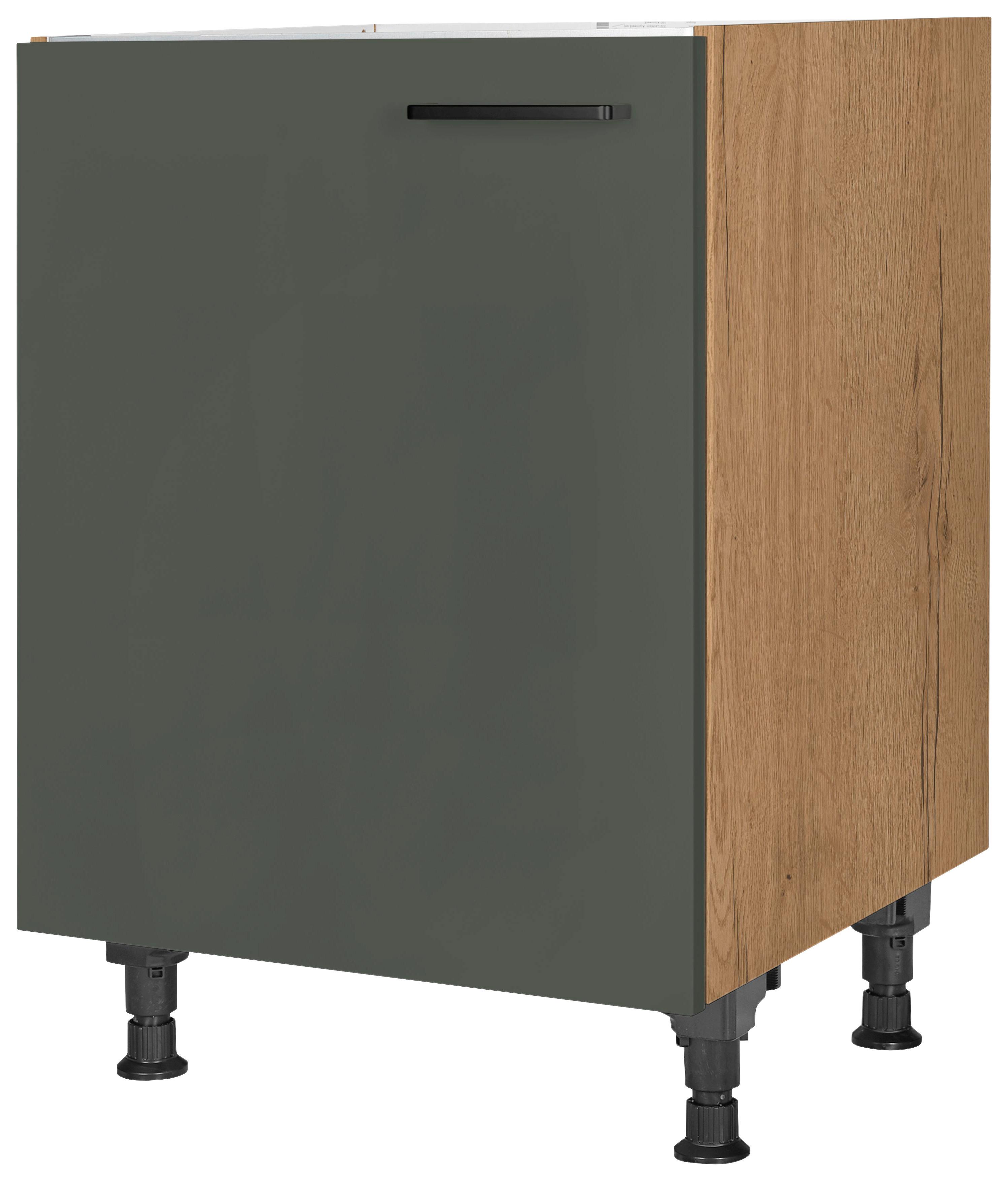 Spülenunterschrank Easytouch Grün - Eichefarben/Schwarz, MODERN, Holzwerkstoff/Metall (60/87/56cm) - Nobilia