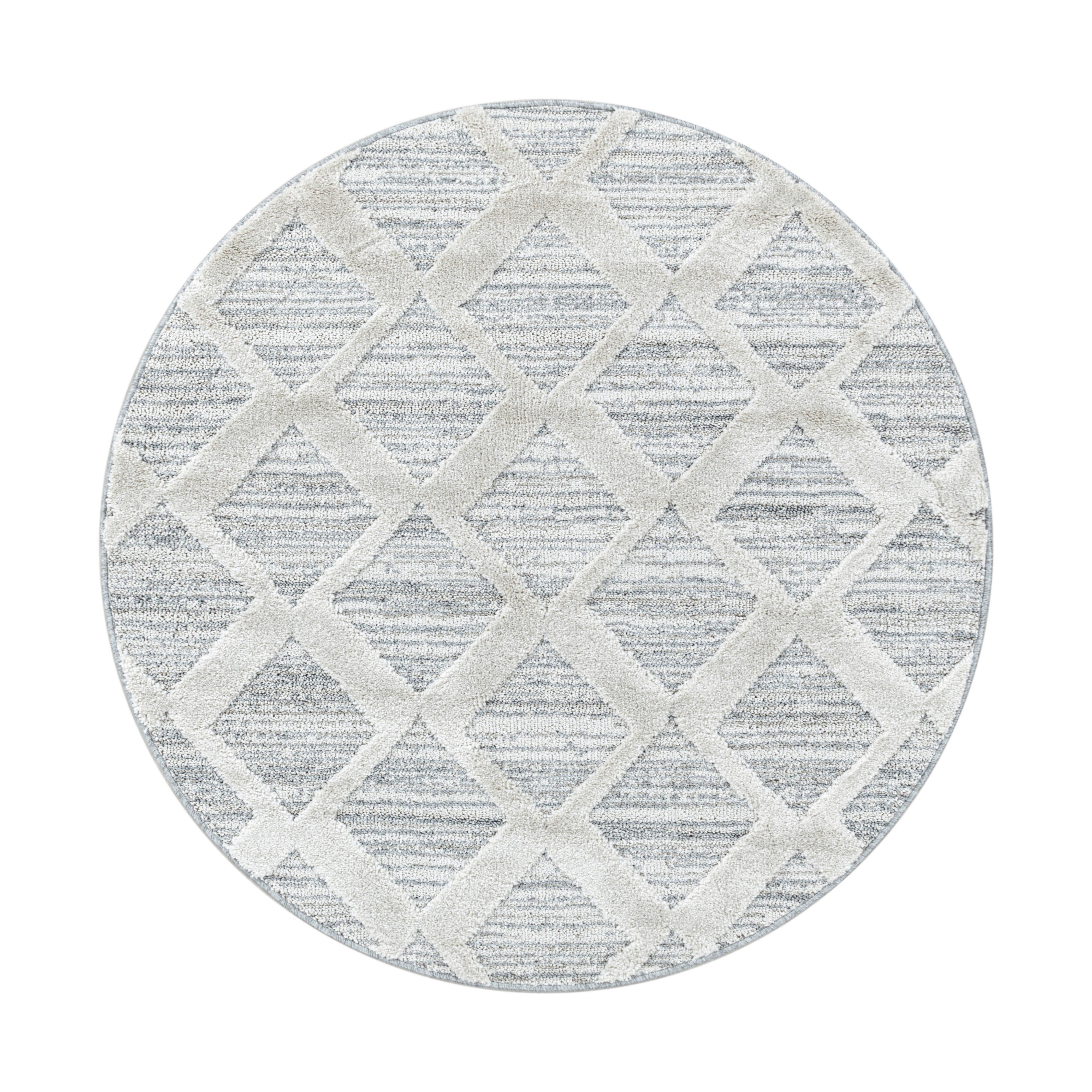 Webteppich Pisa Grau Ø ca. 200cm - Grau, KONVENTIONELL, Textil (200cm)