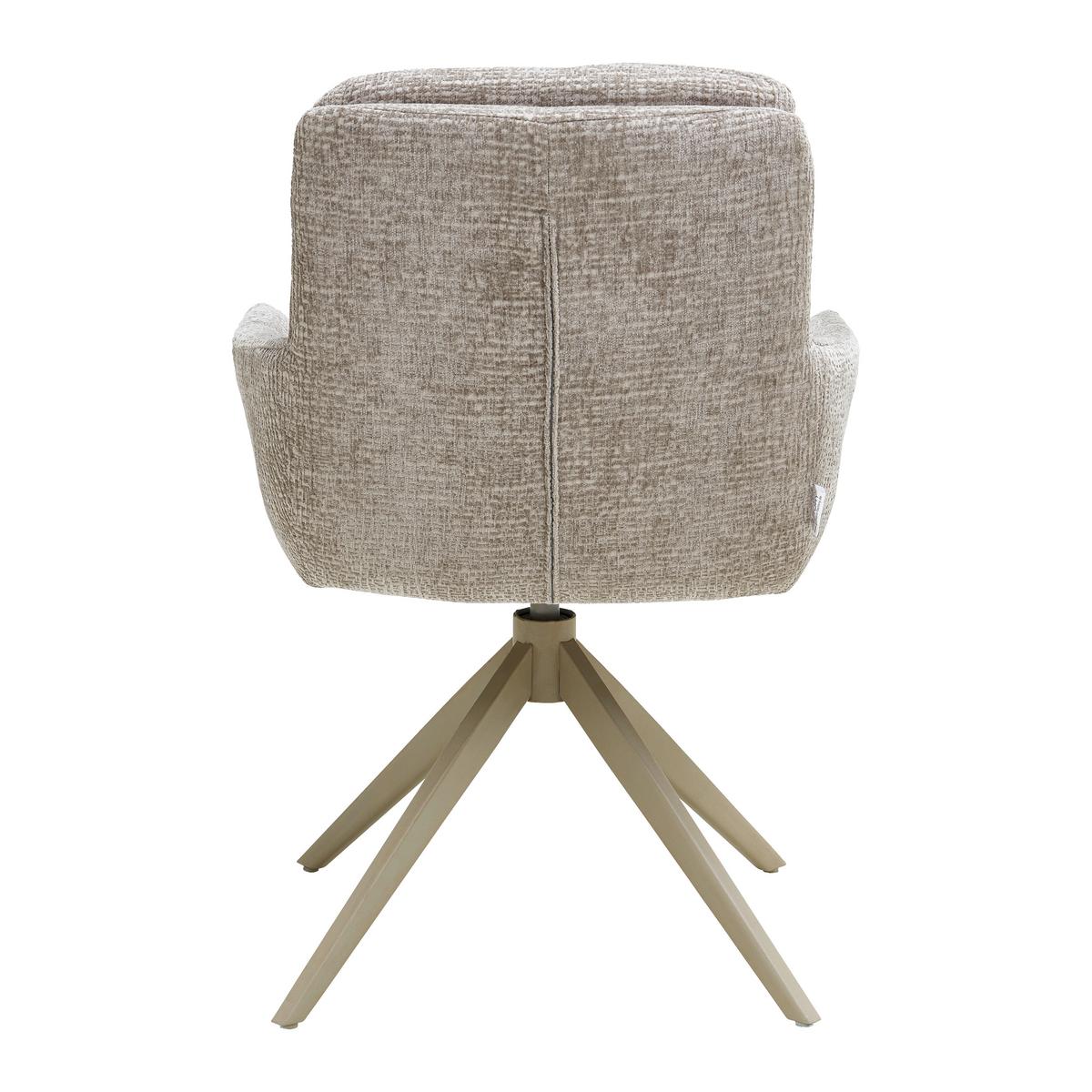 Armlehnstuhl Lony Beige drehbar - Beige, MODERN, Textil/Metall (60/89/69cm) - Mömax