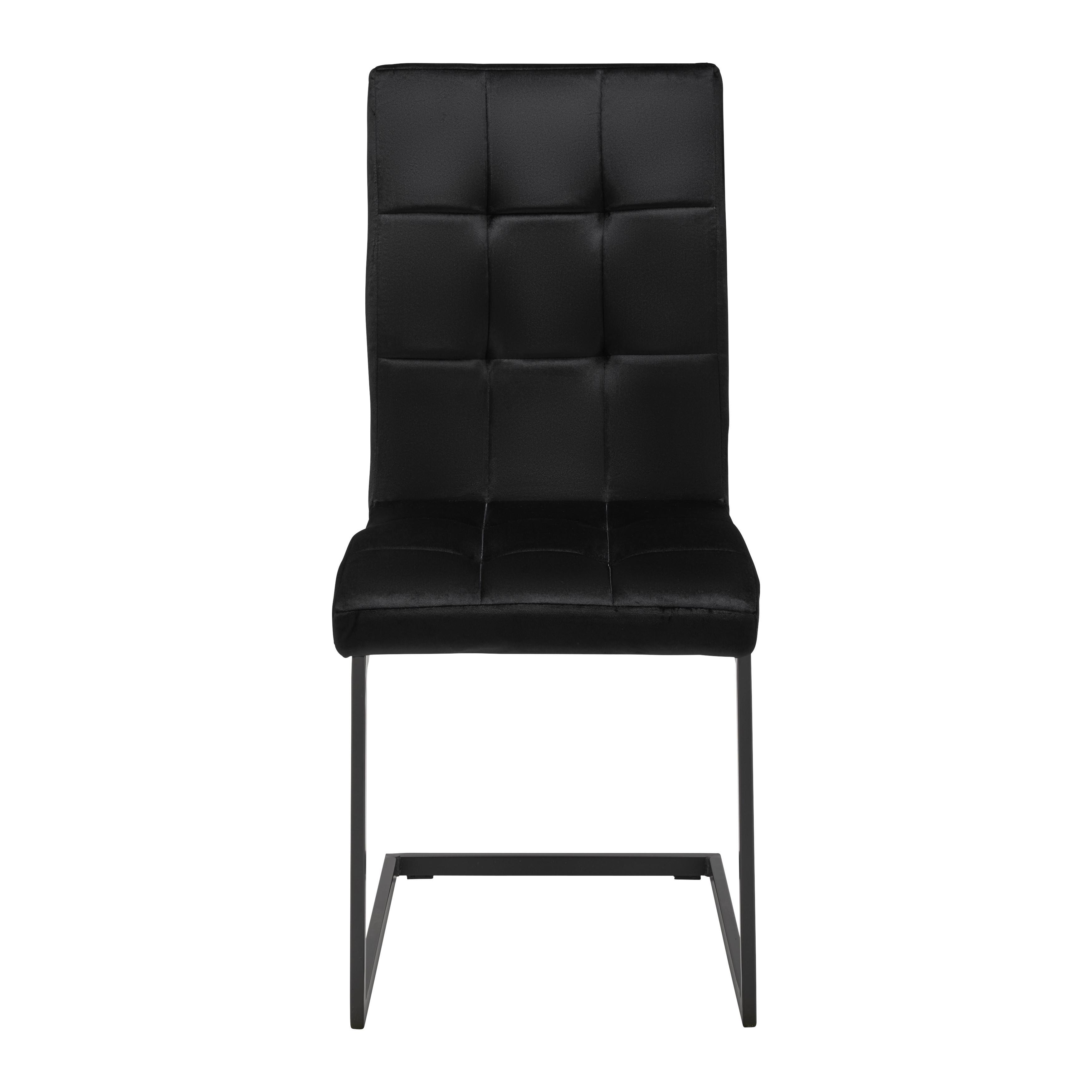 Schwingstuhl-Set "Mela", schwarz Samt - Schwarz, MODERN, Textil/Metall (44/95/60cm) - Bessagi Home
