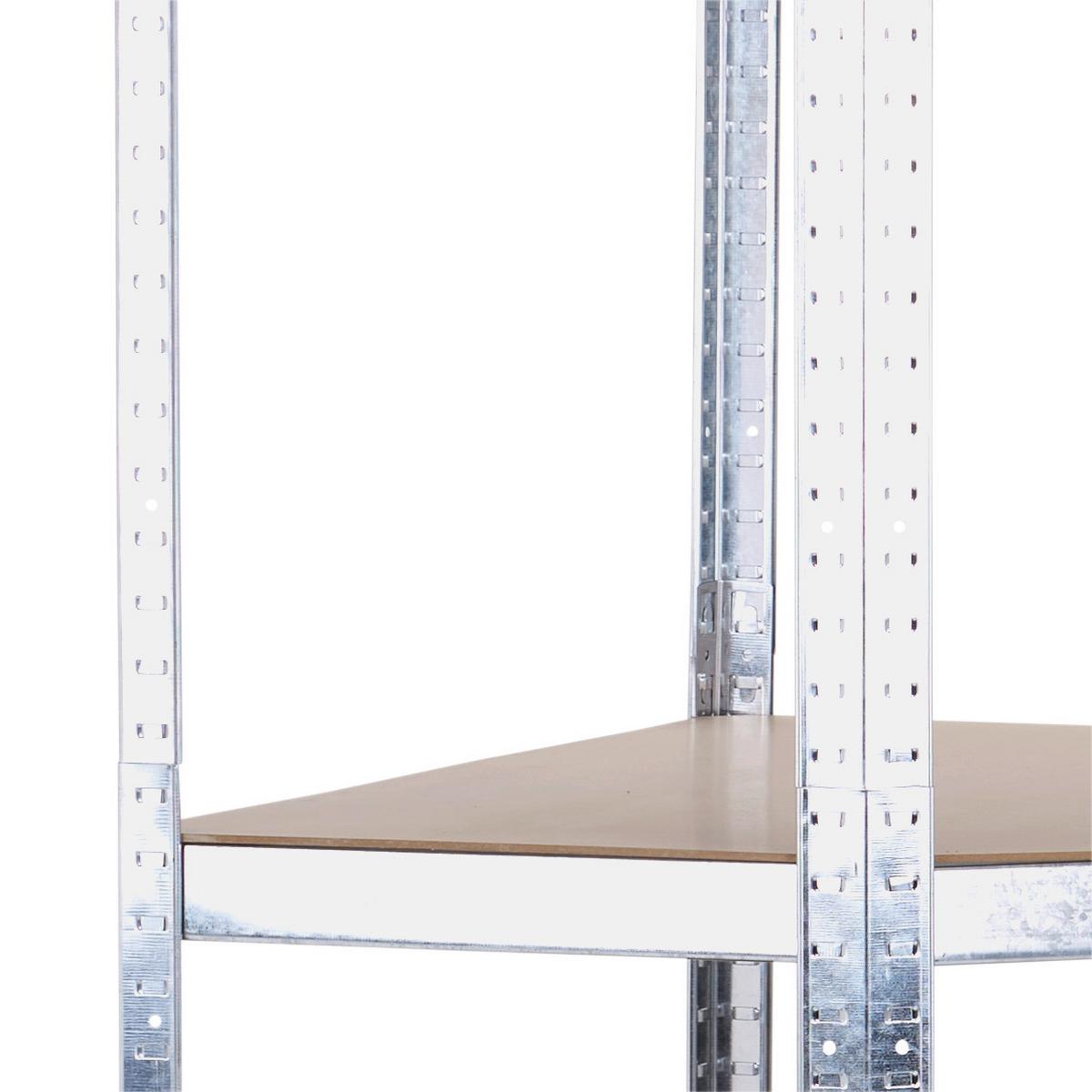 Kotni Regal Z Visoko Nosilnostjo Noah, Srebrna - srebrne barve, Trend, kovina/leseni material (90/40/180cm) - Homezone