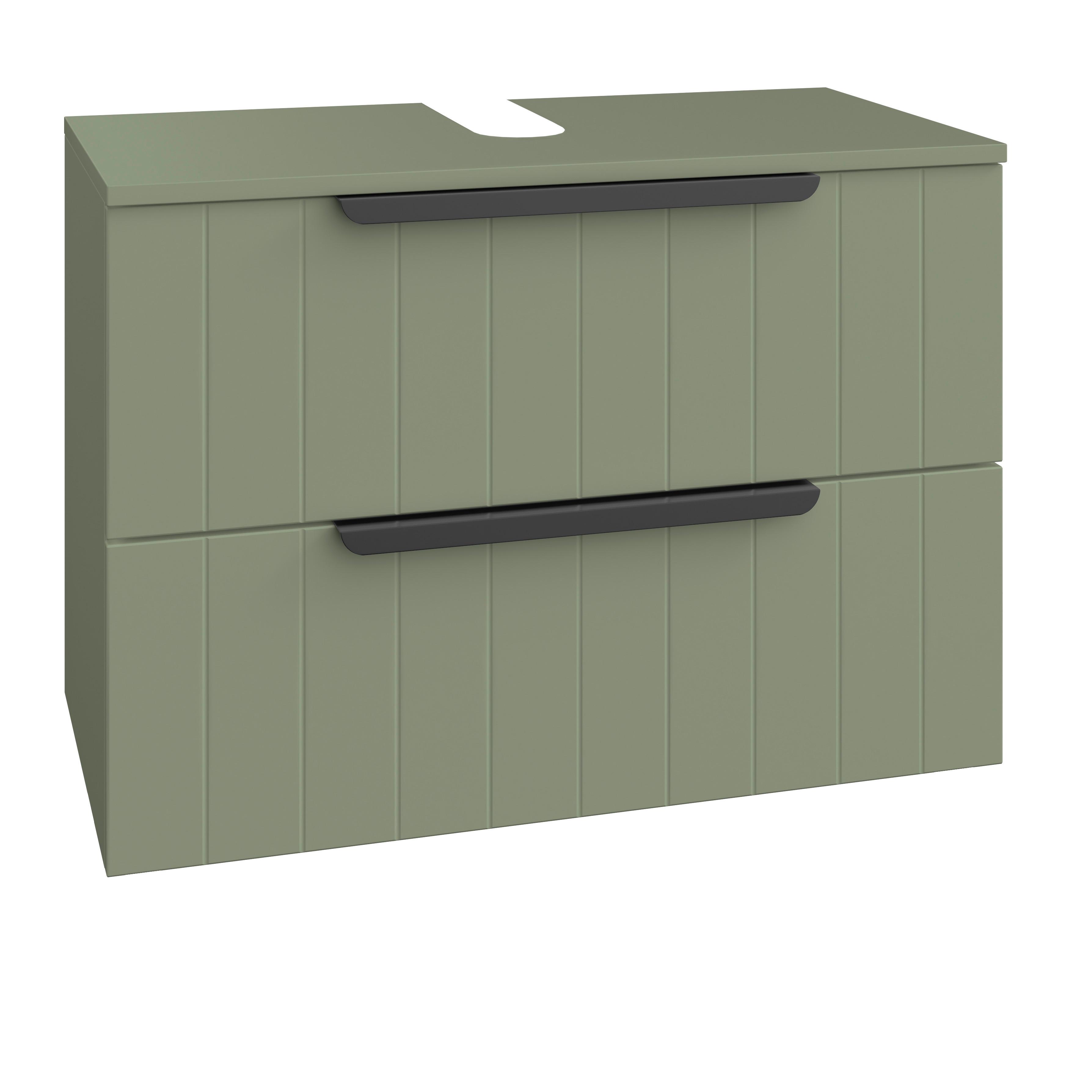 SZAFKA POD UMYWALKĘ ITALLO 385 - zielony/czarny, Romantik / Landhaus, materiał drewnopochodny/metal (76/53/38,5cm) - Xora