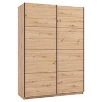 Schwebetürenschrank Gard 150 in Eiche Artisan - Schwarz/Eiche Artisan, KONVENTIONELL, Holzwerkstoff/Metall (146/217/61cm) - Mömax