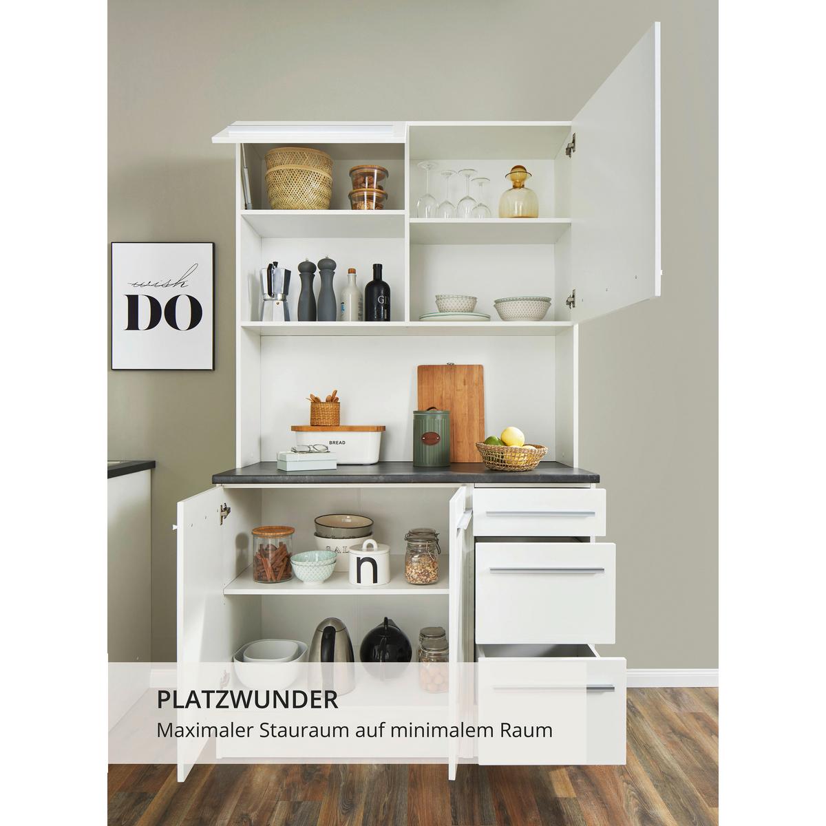 BUFET JAZZ BUFFET - biały wysoki połysk/kolor srebrny, Lifestyle, materiał drewnopochodny/tworzywo sztuczne (120/211/60cm) - MID.YOU