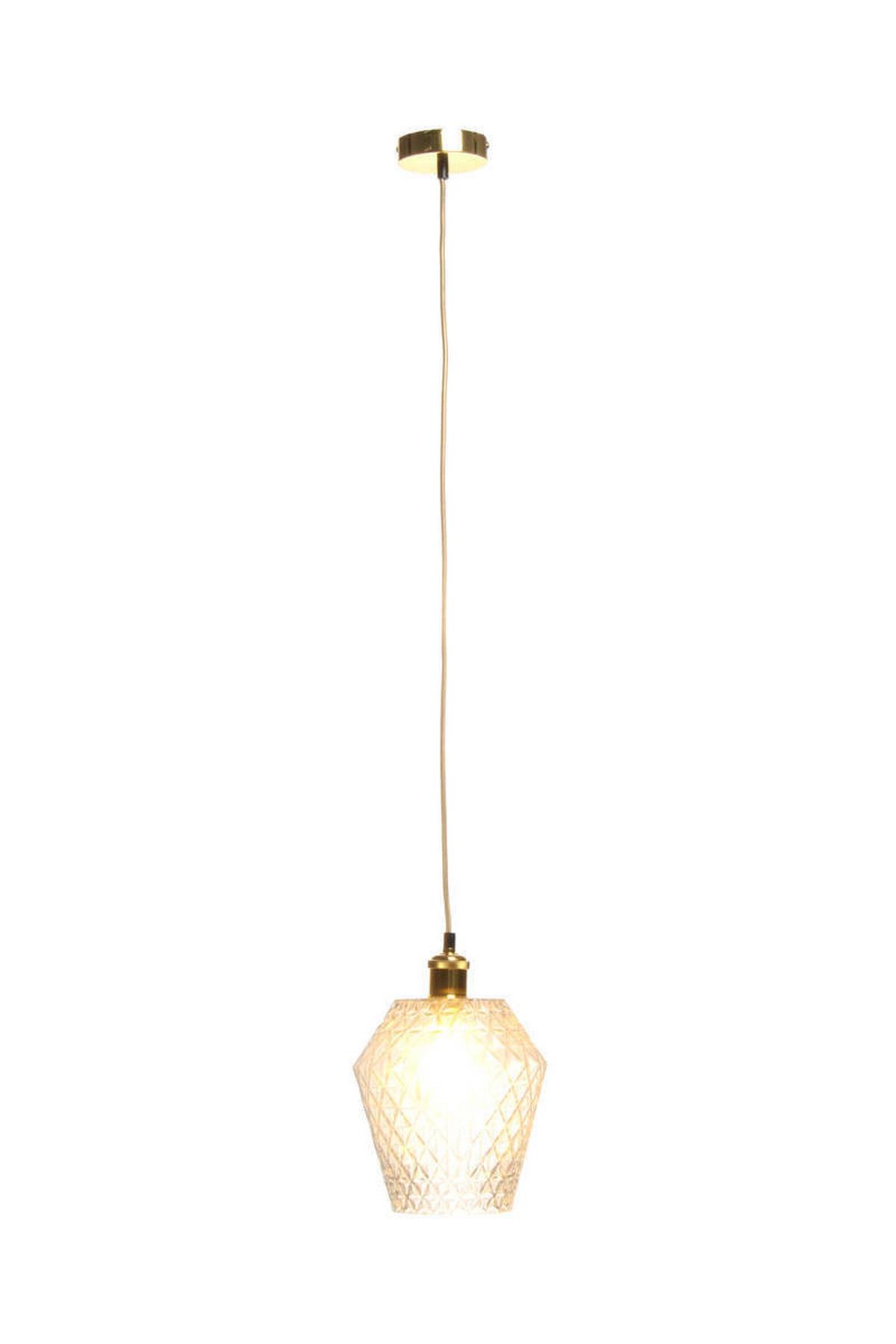 Hängeleuchte Hängelampe Lumi - Klar/Goldfarben, Trend, Glas (20/27/20cm) - Kayoom