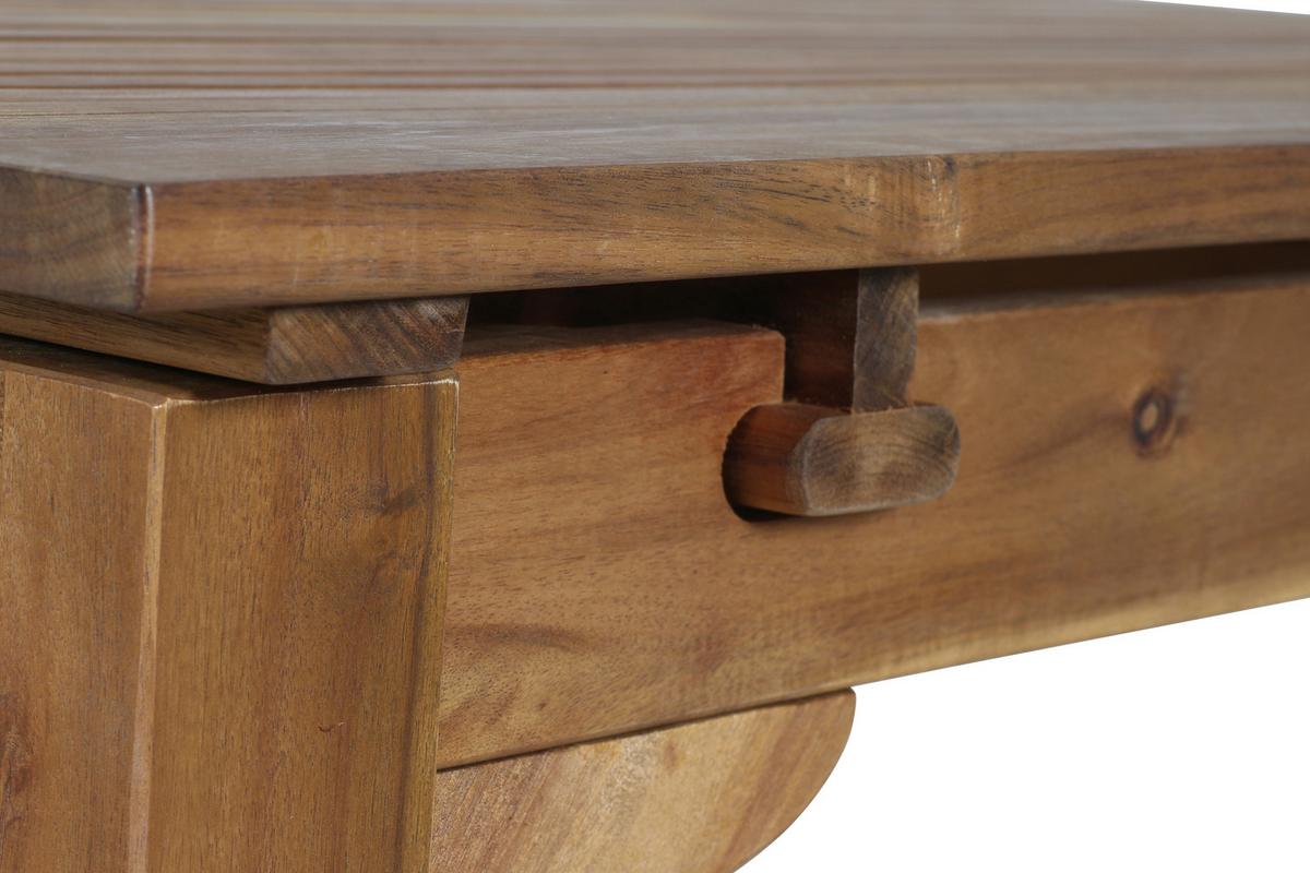 Gartentisch ausziehbar Echtholz L: 150-200 cm - Akaziefarben, KONVENTIONELL, Holz (150/100/74cm) - Siena Garden