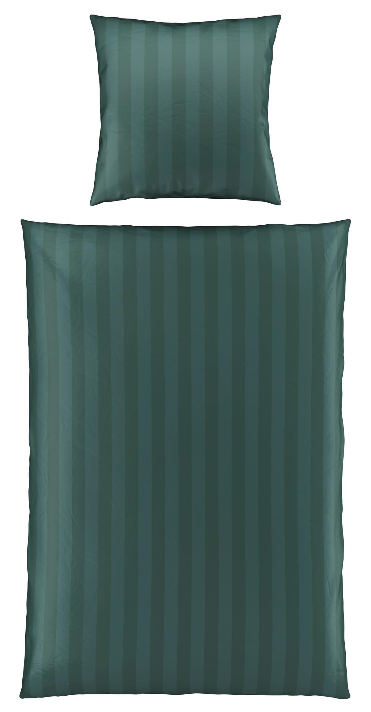 POŚCIEL DOBBY - ciemnozielony, Konventionell, tkanina (135/200cm) - Novel