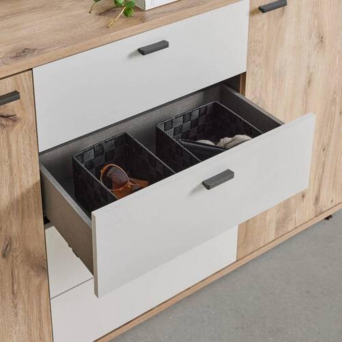 Kommode Ravenna in Eichefarben/Hellgrau - Eichefarben/Hellgrau, Konventionell, Holzwerkstoff/Kunststoff (150/90/38cm) - Premium Living