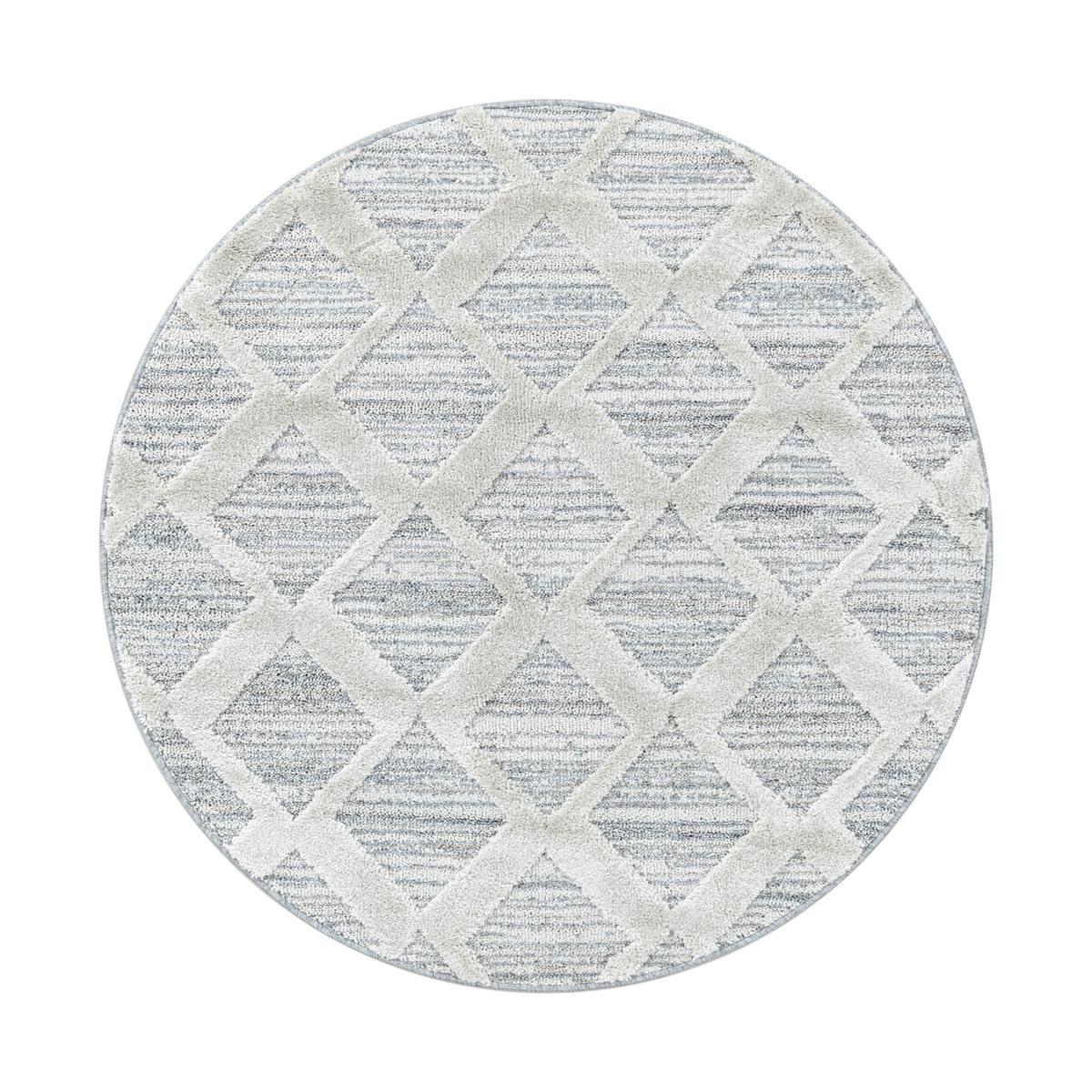 Webteppich Pisa Grau Ø ca. 80cm - Grau, KONVENTIONELL, Textil (80cm)