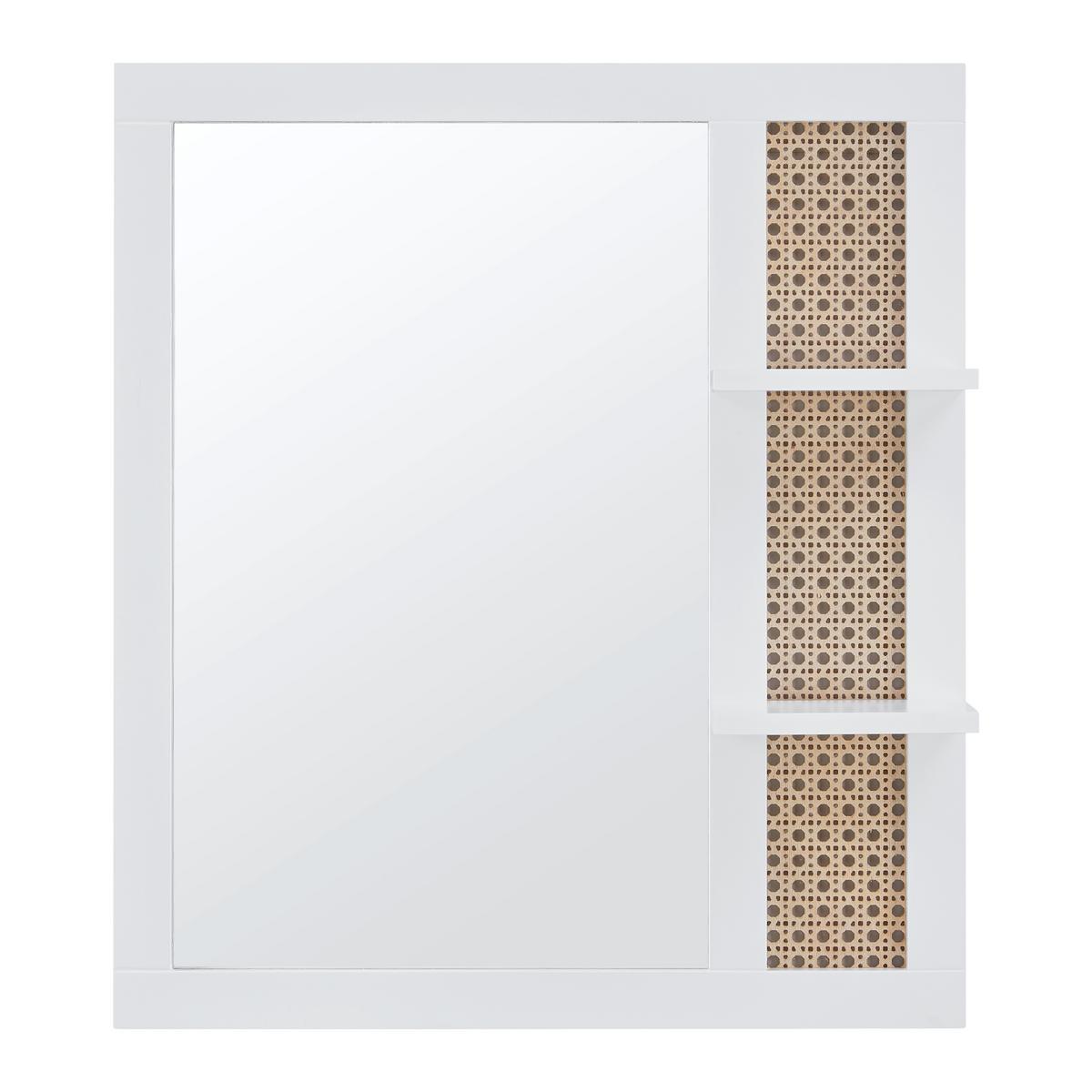 Fürdőszobatükör Lisa - natúr színű/fehér, Modern, faalapú anyag/Üveg (61/70/13cm) - Bessagi Home