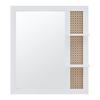 BADRUMSSPEGEL LISA - vit/naturfärgad, Modern, trämaterial/glas (61/70/13cm) - Bessagi Home