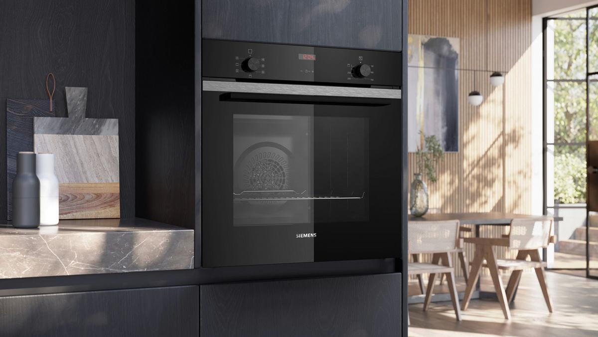 Einbaubackofen HB213ABS3 Schwarz - Schwarz, Metall (59,4/59,5/54,8cm) - Siemens