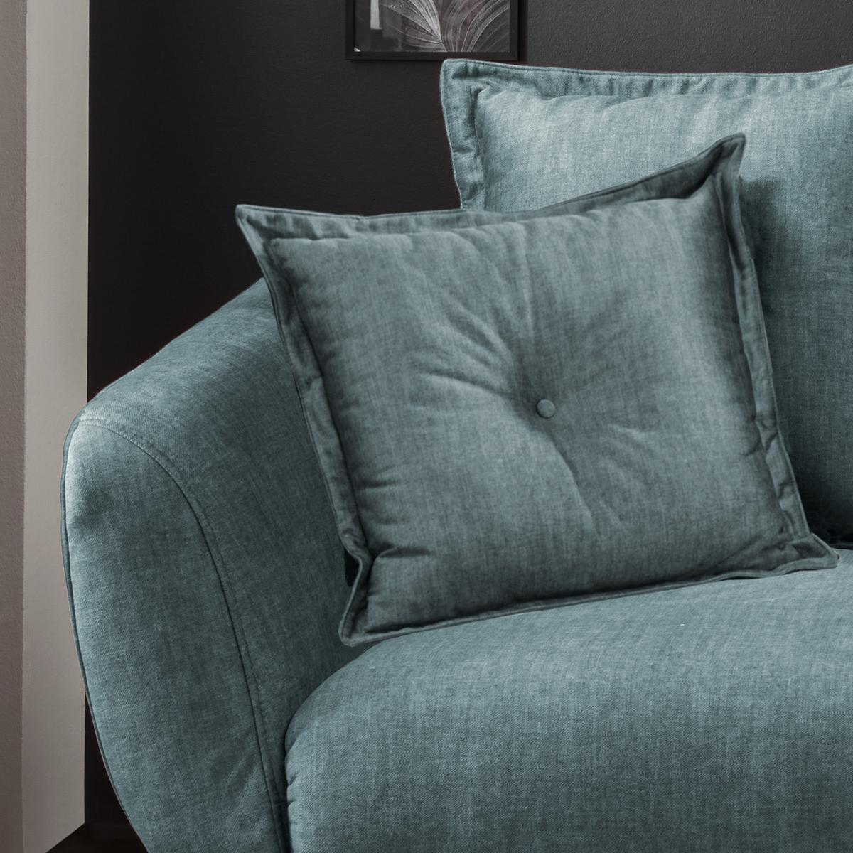 2,5-Sitzer-Sofa Baggio Blau Velours - Blau/Buchefarben, MODERN, Holz/Textil (196/94/103cm) - Livetastic