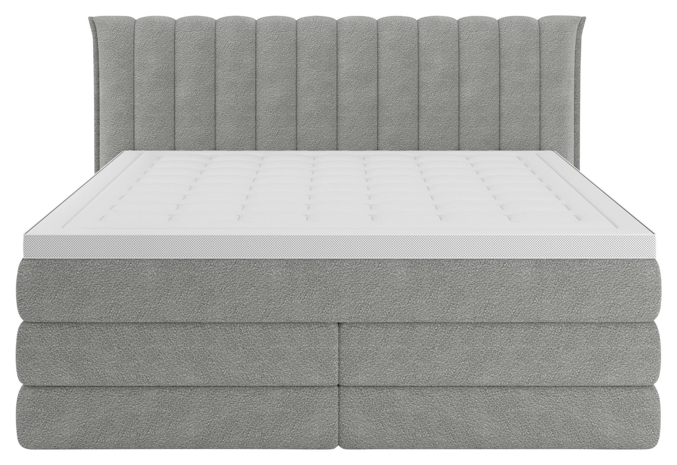 Boxspringbett Lina Grau ca. 180x200cm - Grau, KONVENTIONELL, Holz/Holzwerkstoff (180/200cm) - Premium Living