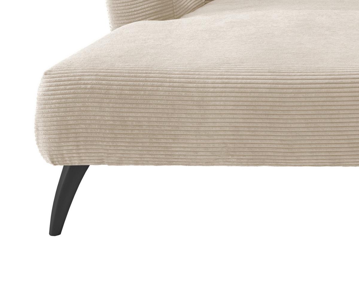Wohnlandschaft Colori Beige Cord - Beige/Schwarz, MODERN, Holz/Textil (160/264cm) - MID.YOU