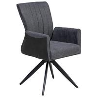 KRZESŁO Z PODŁOKIETNIKAMI CHANTAL - czarny/szary, Lifestyle, metal/tkanina (58/94/64cm) - MID.YOU