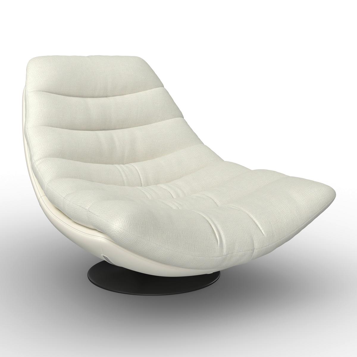 Sessel Lena Weiß Struktursamt/Lederlook - Schwarz/Weiß, MODERN, Textil/Metall (92/78/110cm) - Bessagi Home