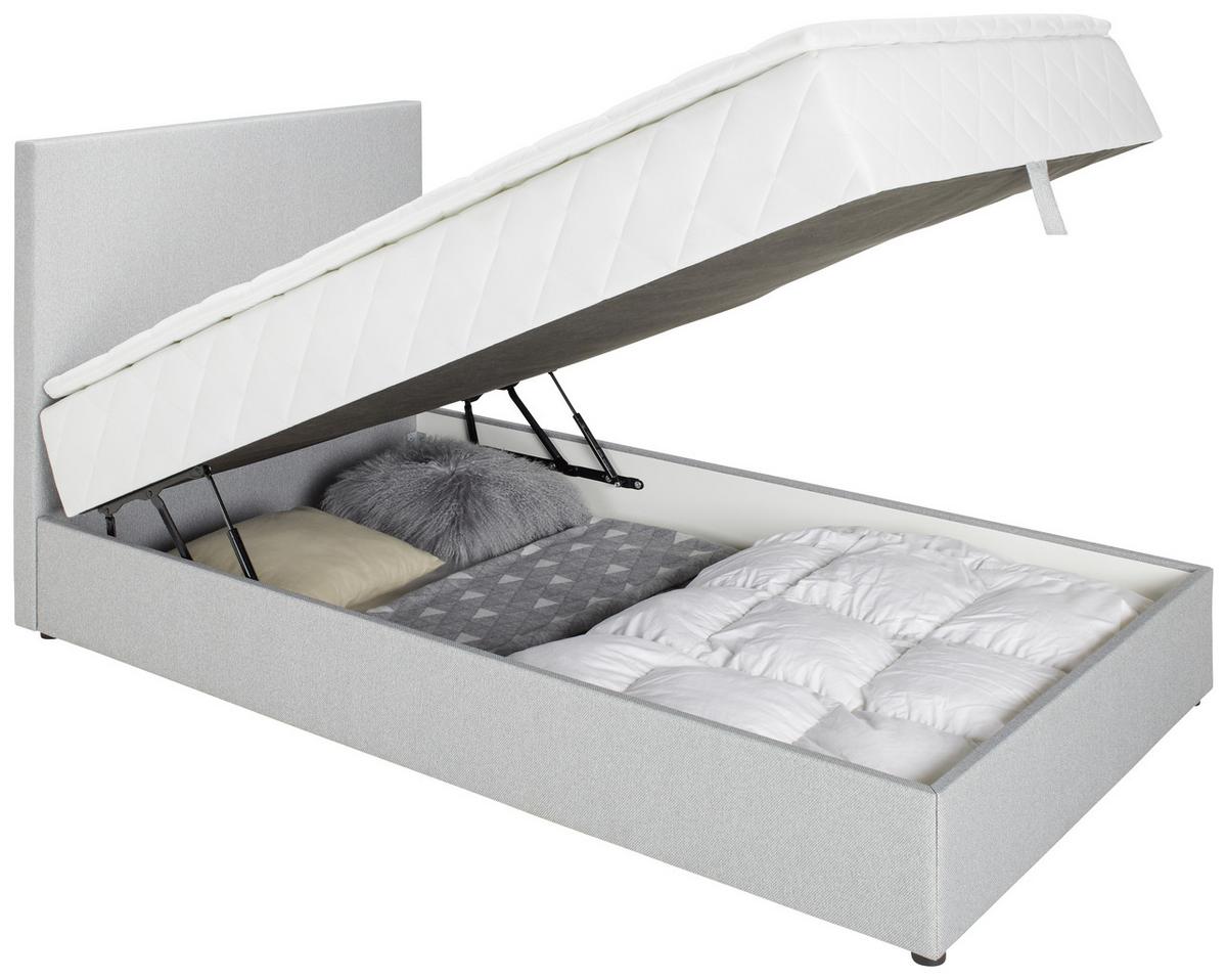 Boxbett Boxy in Grau ca. 120x200cm - Grau, KONVENTIONELL, Textil (120/200cm) - Based