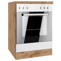Herdumbauschrank Meran ca. 60x86x60 cm Weiß/Eiche - Eiche Wotan/Weiß, LIFESTYLE, Holzwerkstoff (60/86/60cm) - Held