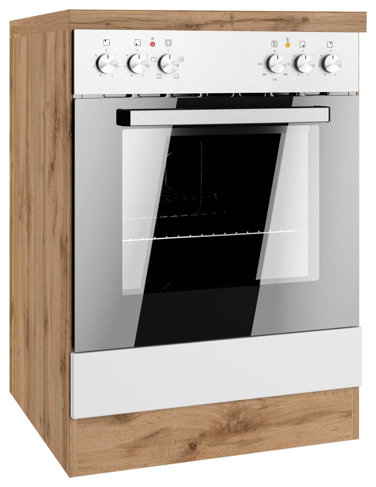 Herdumbauschrank Meran ca. 60x86x60 cm Weiß/Eiche - Eiche Wotan/Weiß, LIFESTYLE, Holzwerkstoff (60/86/60cm) - Held