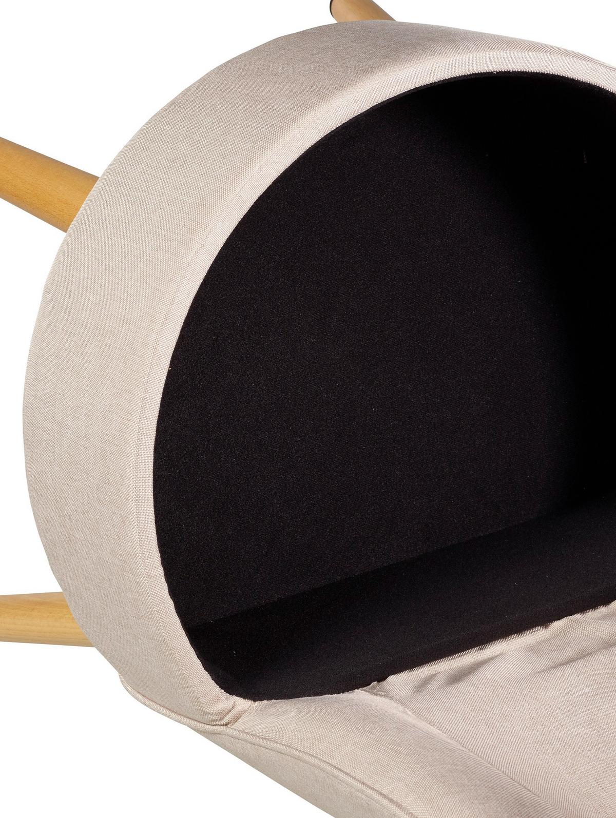 Sessel Vince Creme Struktur gesteppt - Creme/Naturfarben, Design, Holz/Textil (42/71/42cm) - Echtwerk