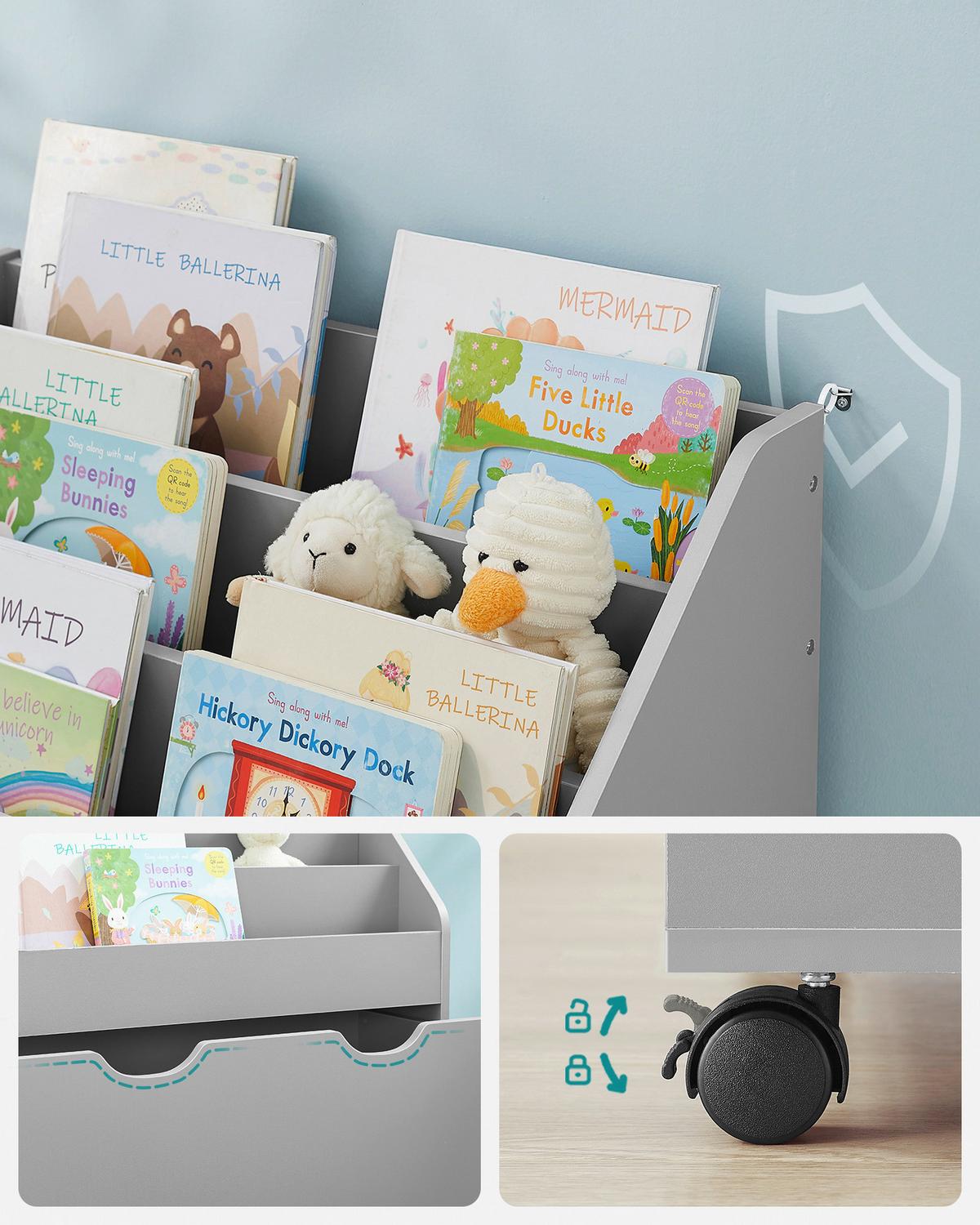 Kinderregal in Grau ca. 62,5x70x29,5 cm - Grau, MODERN, Holzwerkstoff (62,5/70/29,5cm) - MID.YOU