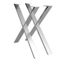 Tischgestell Noah Edelstahlfarben - Edelstahlfarben, MODERN, Metall (78/72/7,5cm) - Mömax