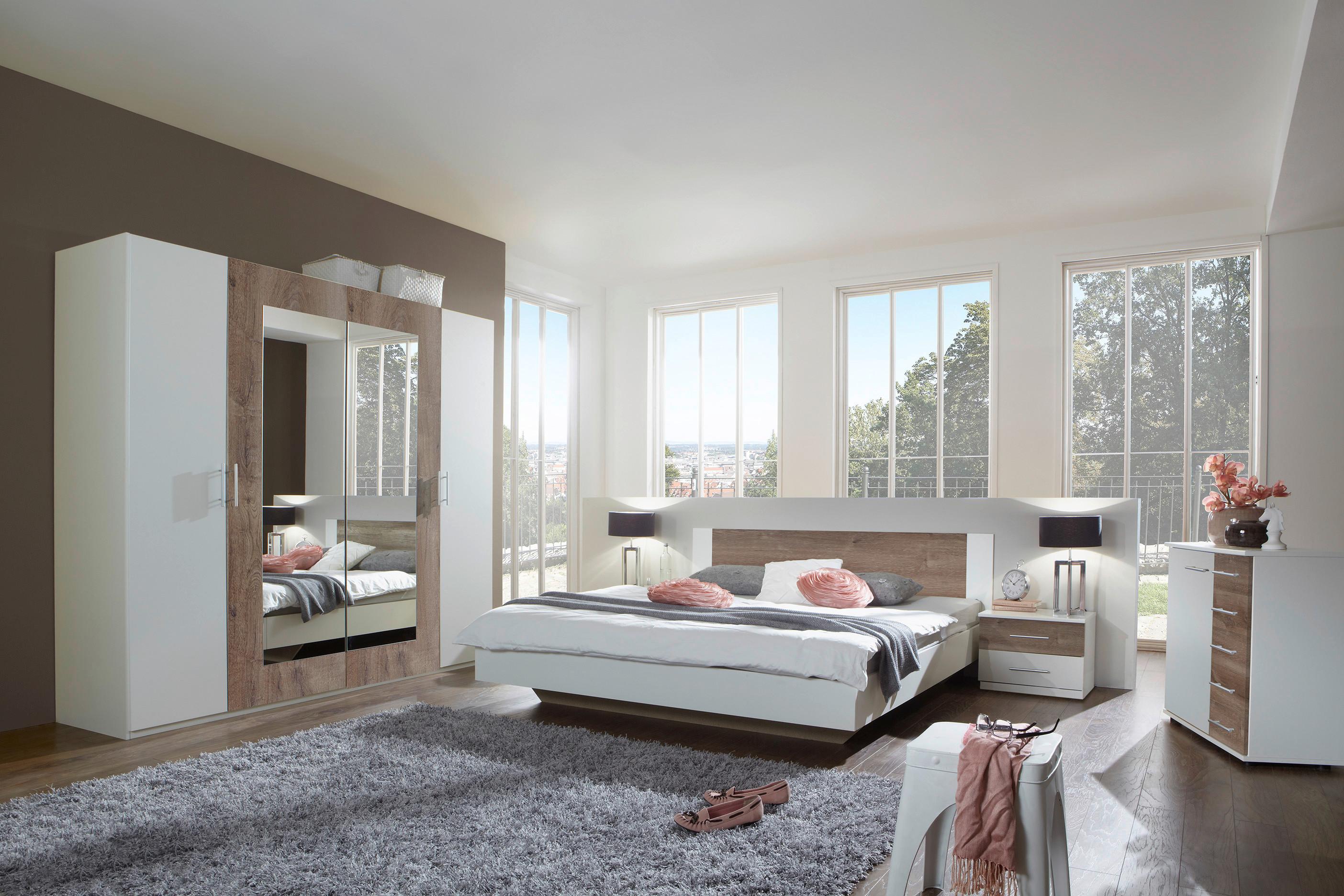 Schlafzimmer In Weiss Eichefarbe Franziska Online Kaufen Momax