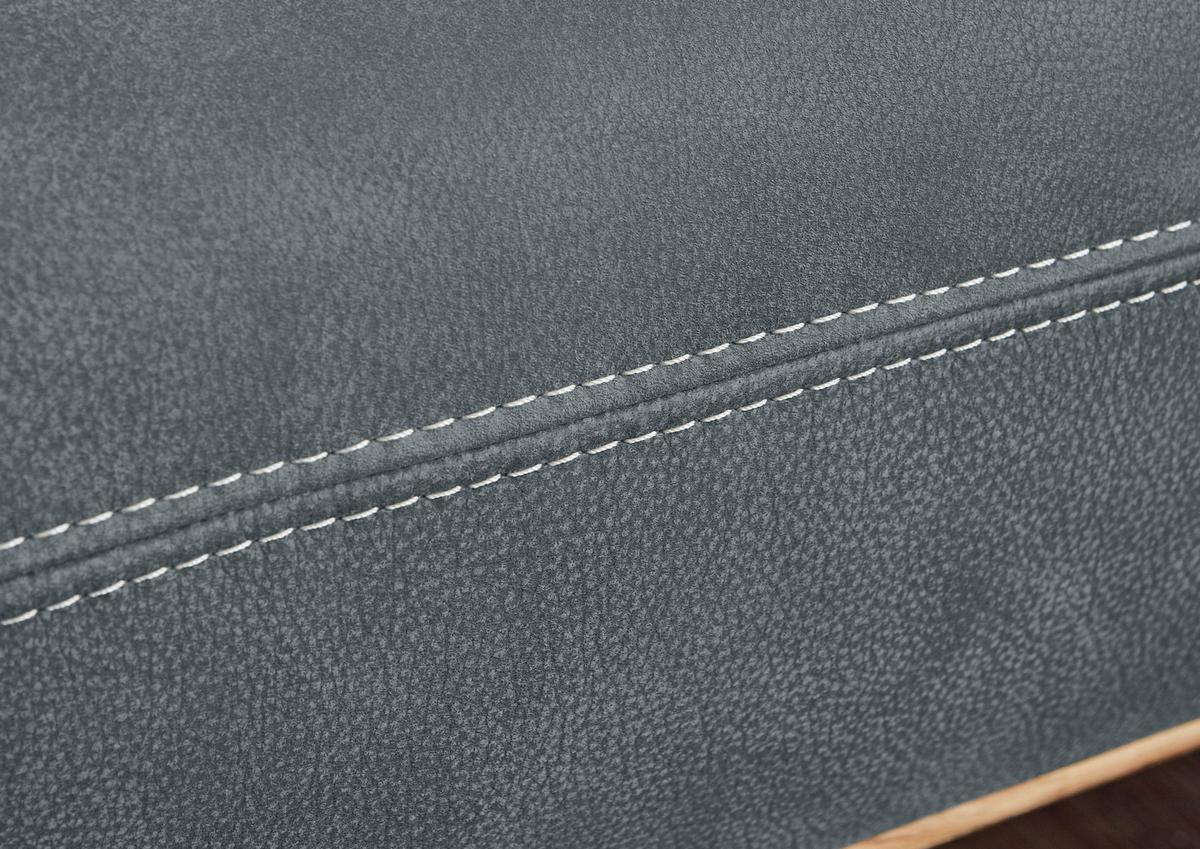 Wohnlandschaft Erling Blaugrau - Beige/Blaugrau, MODERN, Leder/Metall (322/89/187cm) - Premium Living