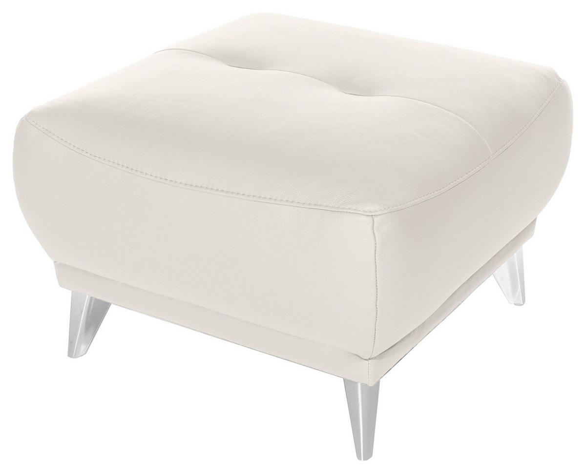 Hocker "Frisco" , weiß - Chromfarben/Weiß, MODERN, Textil/Metall (65/46/65cm) - MID.YOU