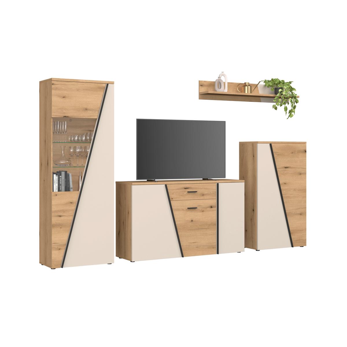Venedig New Komoda - kašmir/boje hrasta, Moderno, drvni materijal/plastika (150/87/40cm) - Modern Living