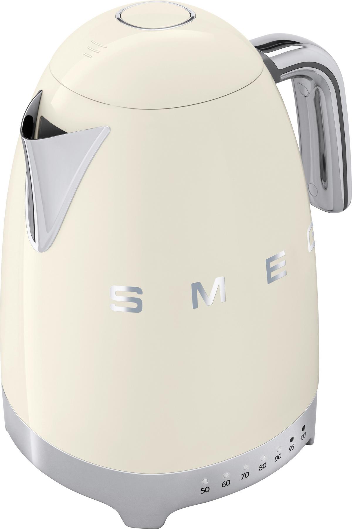 CZAJNIK ELEKTRYCZNY KLF04CREU SMEG - kremowy/kolor chromowy, Basics, tworzywo sztuczne/metal (22,3/28/17,1cm) - SMEG