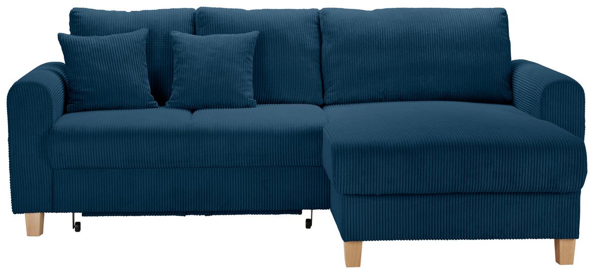Kutna Garnitura Lille - svijetlo smeđa/plava, Moderno, tekstil/drvo (232/110/156cm) - Best Price