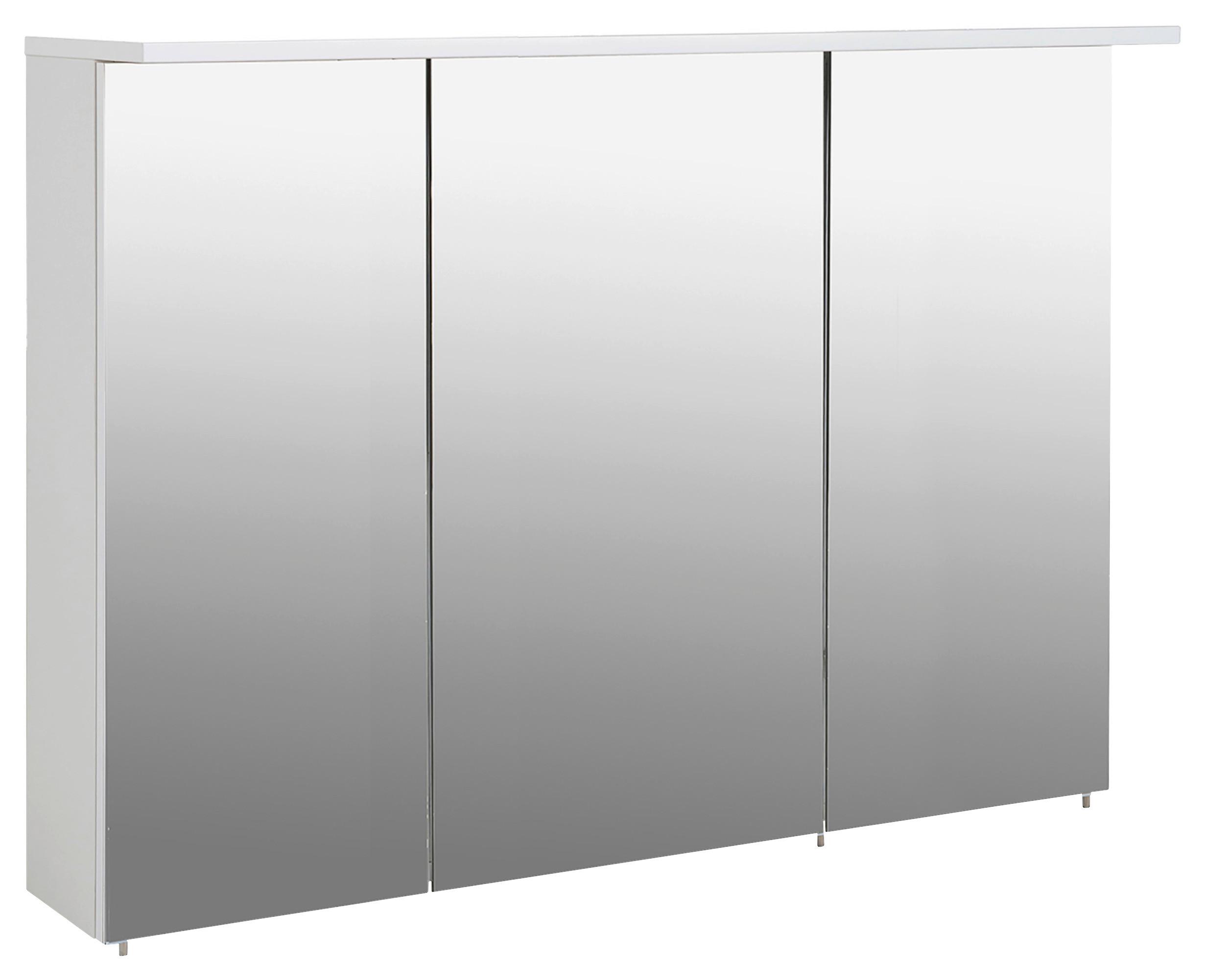 Spiegelschrank Profil 1200 Weiß 3-türig - Silberfarben, MODERN, Glas/Holzwerkstoff (120,5/72,5/16cm) - MID.YOU