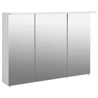Spiegelschrank Profil 1200 Weiß 3-türig - Silberfarben, MODERN, Glas/Holzwerkstoff (120,5/72,5/16cm) - MID.YOU