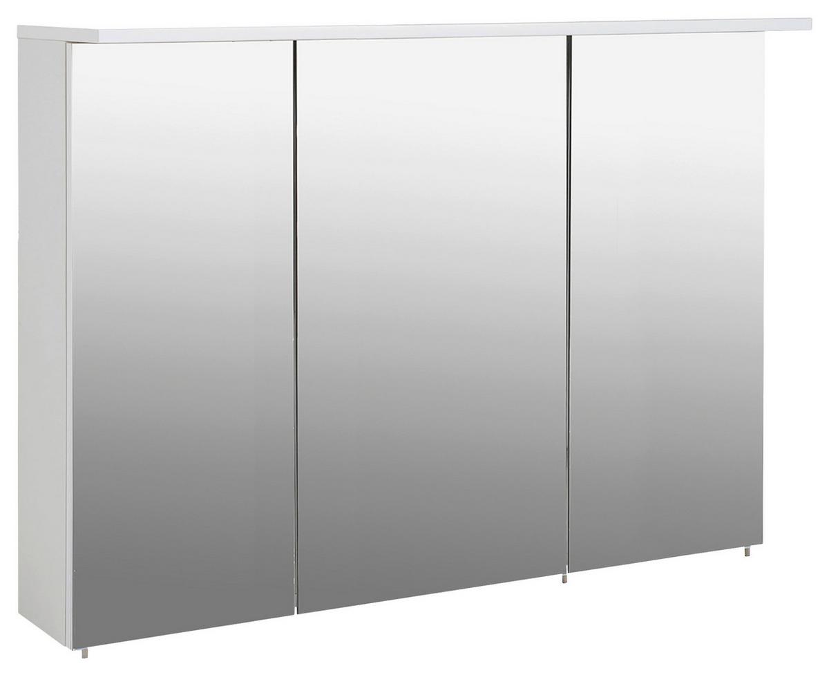 Spiegelschrank Profil 1200 Weiß 3-türig - Silberfarben, MODERN, Glas/Holzwerkstoff (120,5/72,5/16cm) - MID.YOU