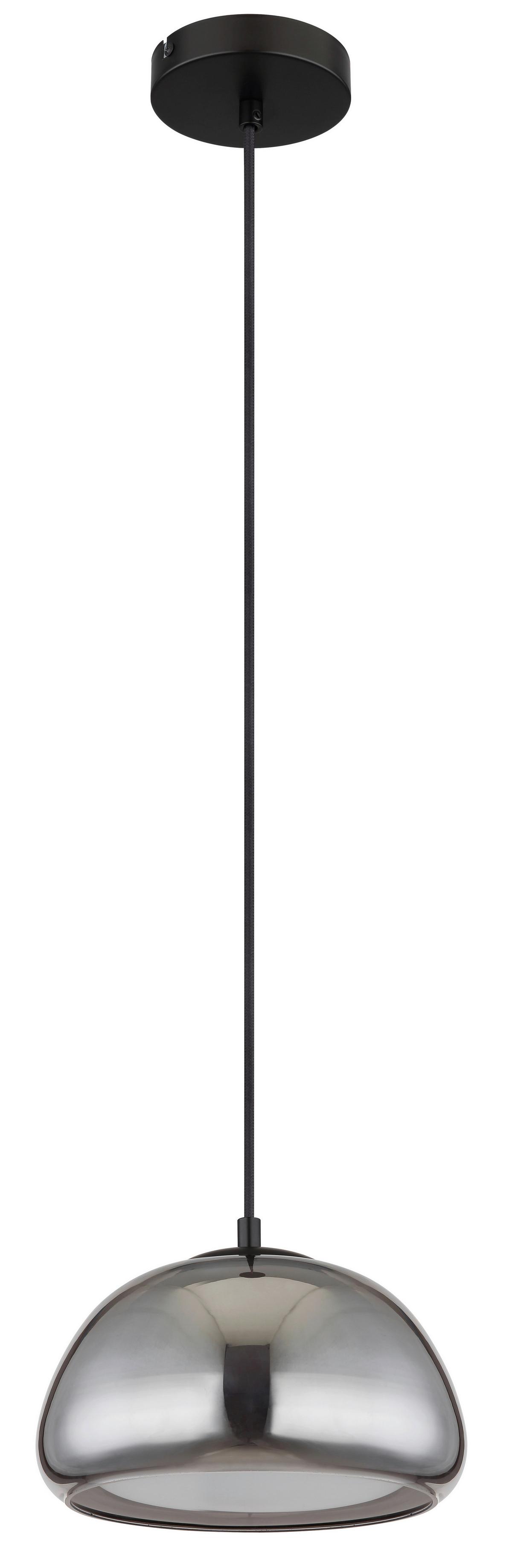 HÄNGELEUCHTE 15743H JELLA - Weiss/Schwarz, Konventionell, Glas/Textil (25/120cm) - Globo