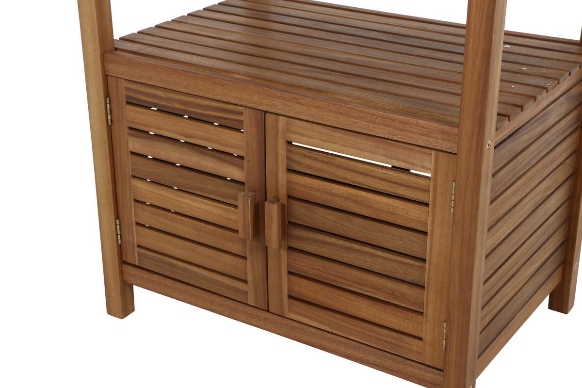 Outdoorküche in Echtholz Akazie ca. 100x87x156 cm - Dunkelgrau/Naturfarben, Basics, Holz/Stein (100/87/156cm) - Siena Garden