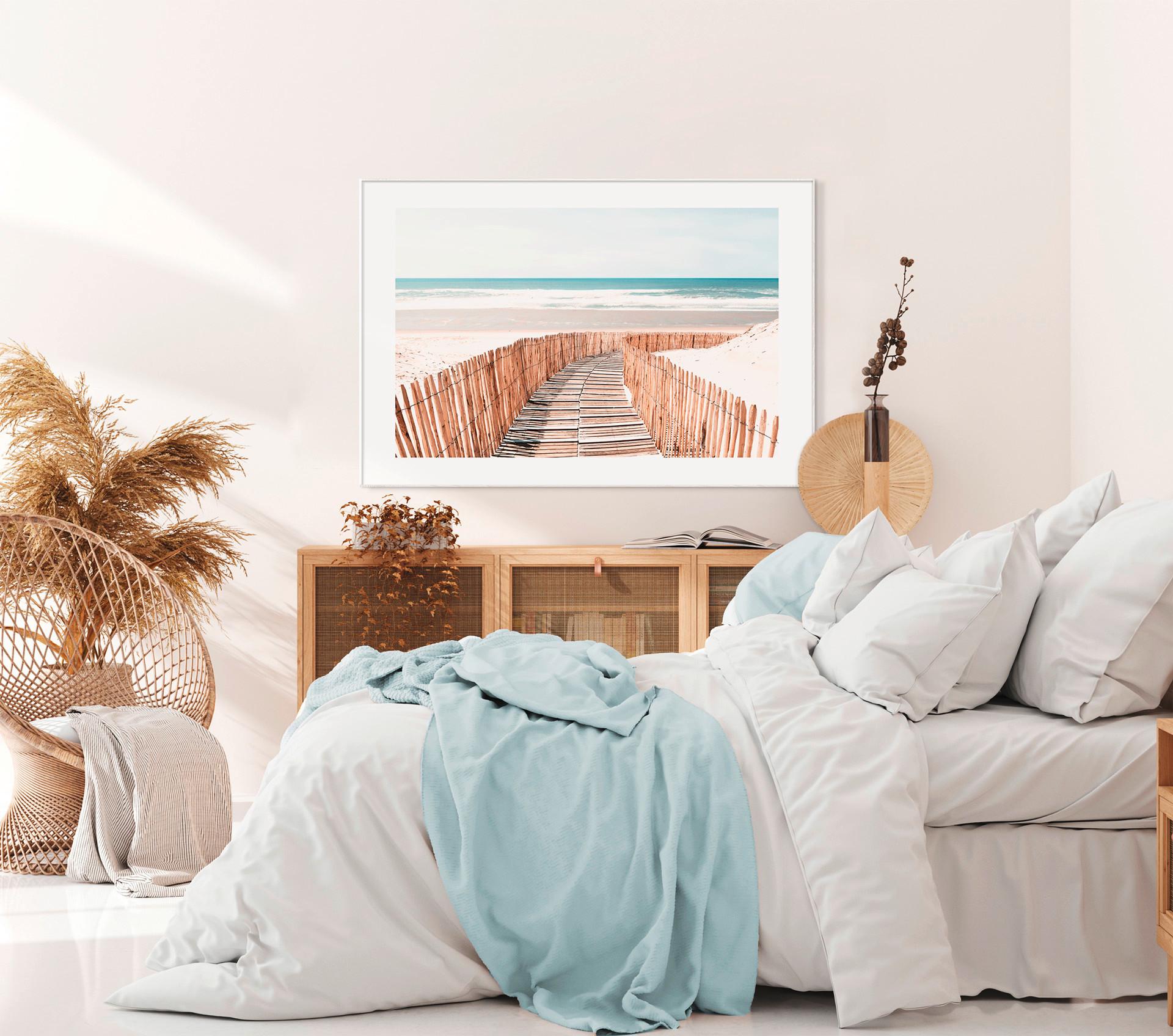 Bild Elena ca. 70x100cm - Türkis/Beige, Holzwerkstoff/Papier (100/70cm) - Modern Living