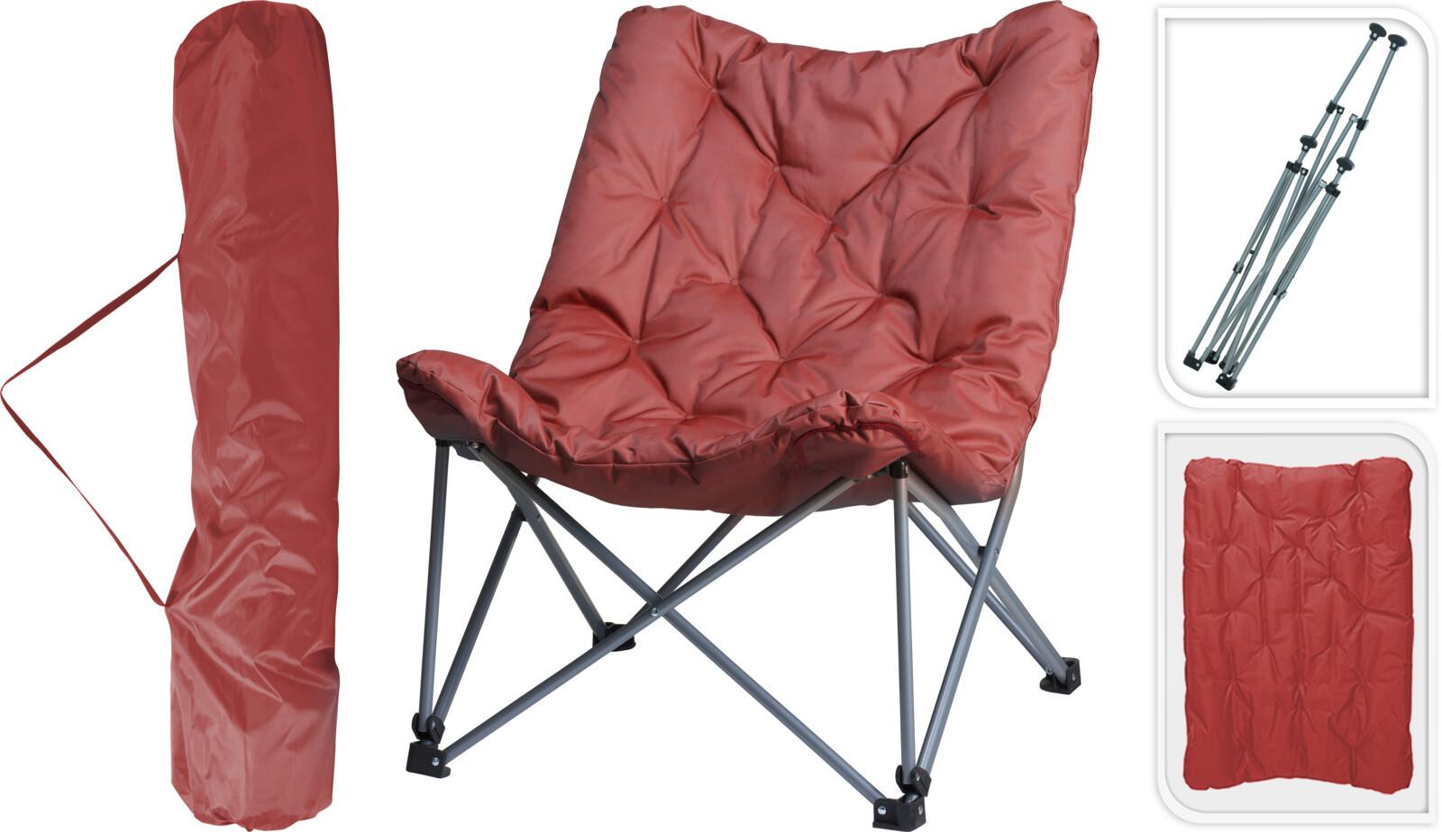 Kempingszék Camp - piros, fém (83/74/91cm)