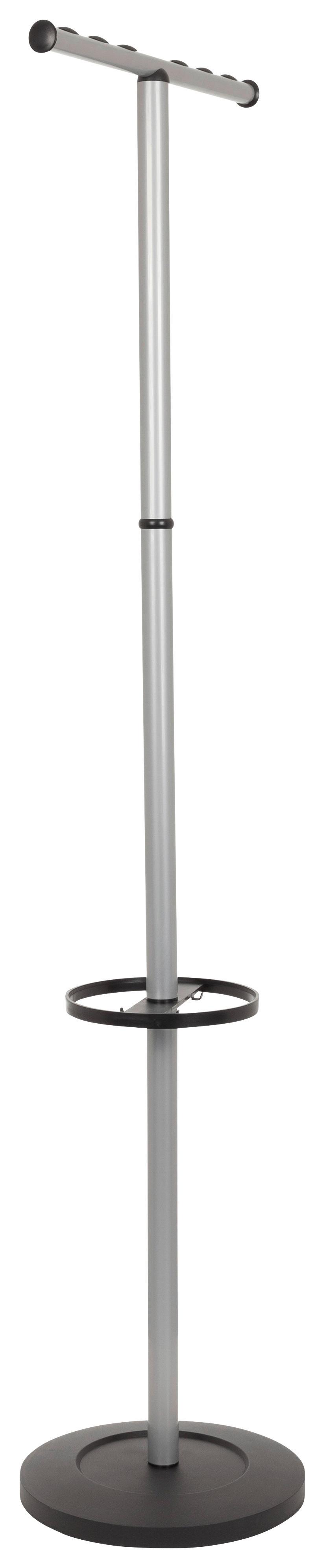 Garderobni Obešalnik Space I, Črna, Srebrna - srebrne barve/črna, Moderno, kamen/kovina (49/172/35cm) - MID.YOU