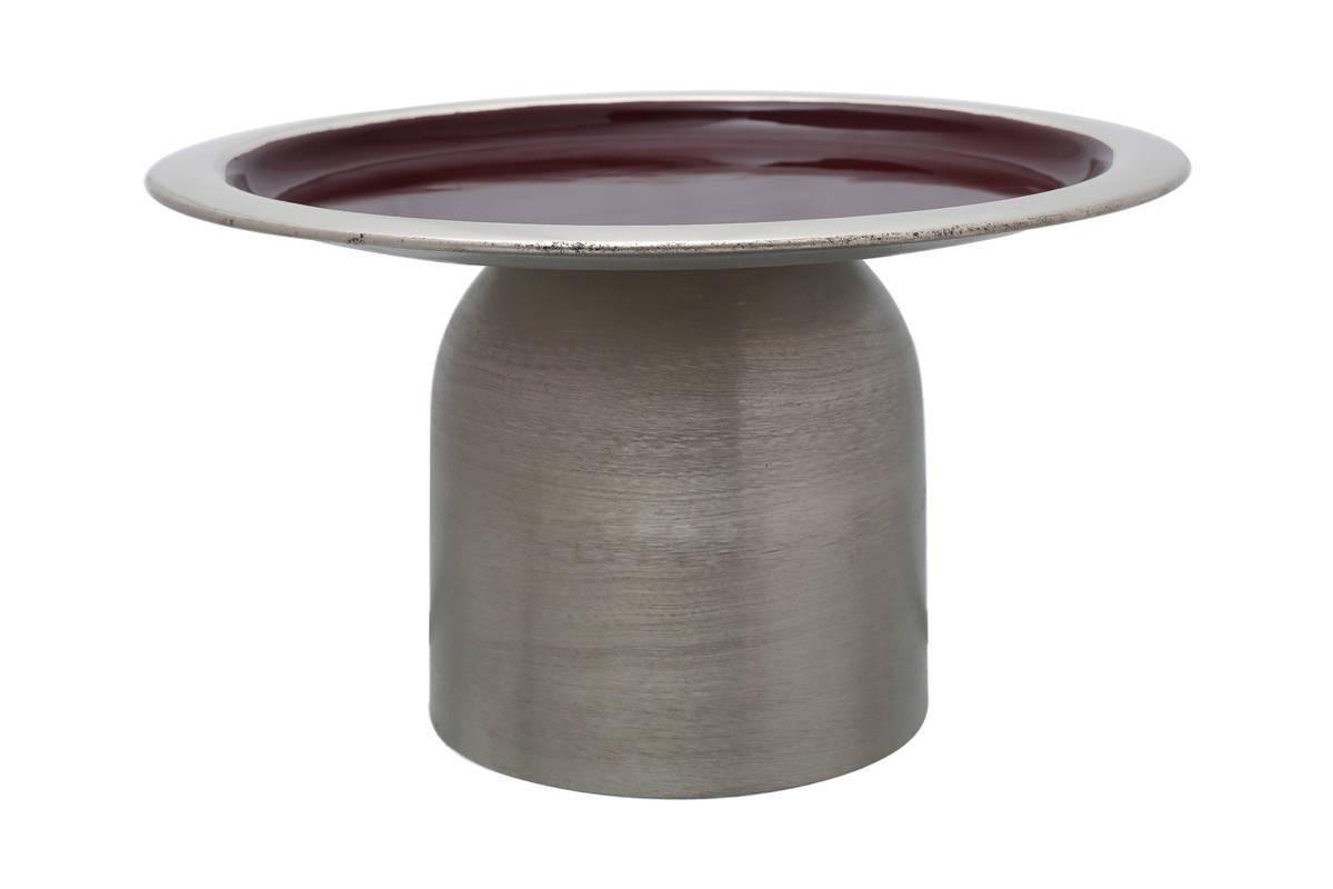 Tortenplatte Kuchenplatte Art Deco 225 - Pflaume/Silberfarben, Trend, Metall (24,5/14cm) - Kayoom