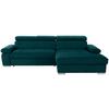 Kutna Garnitura Perry - srebrne boje/tamno zelena, Design, tekstil/drvo (292/183cm) - Modern Living
