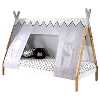 Hausbett Tipi ca.90x200cm Weiß, Kieferfarben - Weiß/Kieferfarben, MODERN, Holz (90/200cm) - MID.YOU