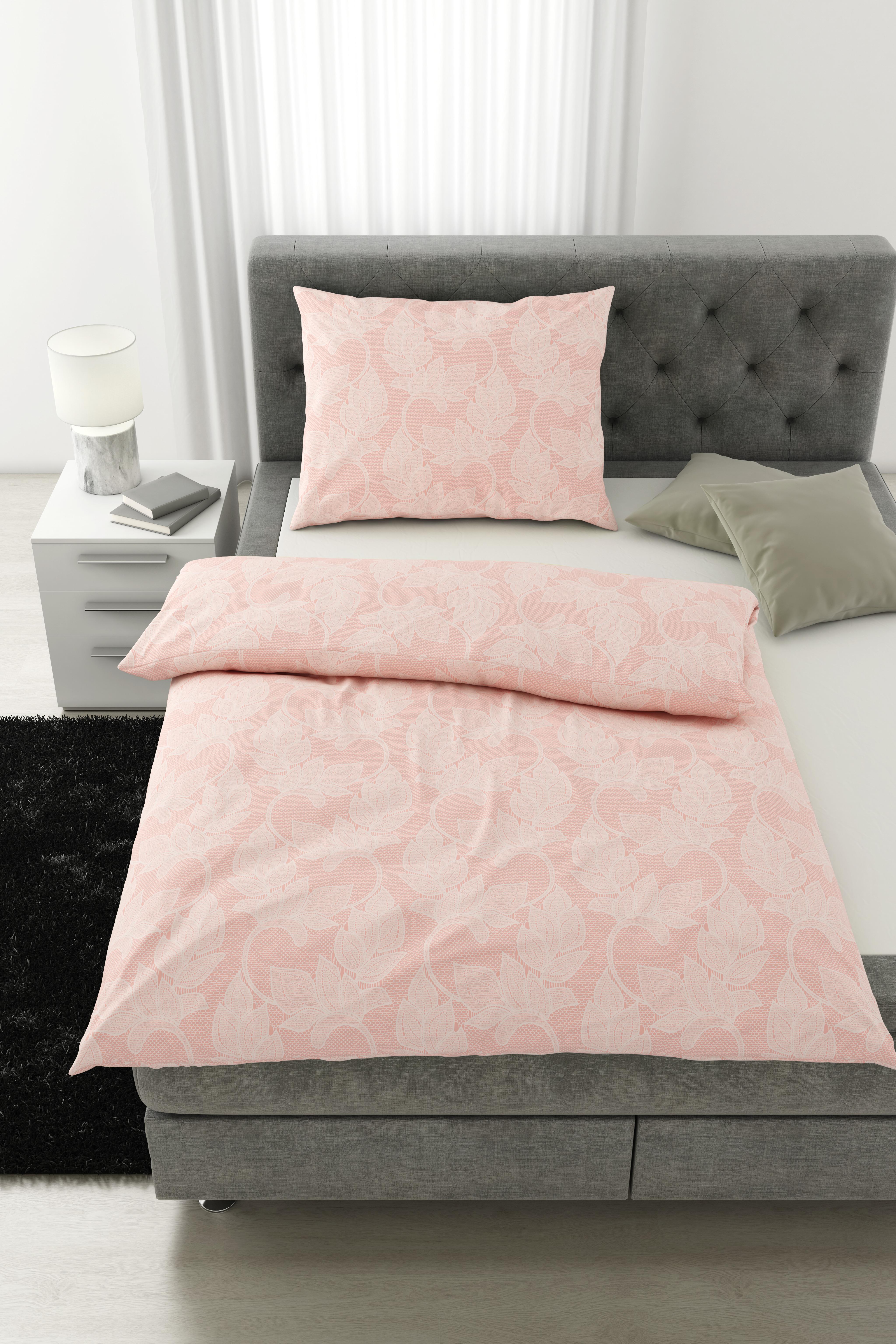 Bettwäsche Emilie in Rosa ca. 160x210cm - Rosa, Konventionell, Textil (160/210cm) - Premium Living