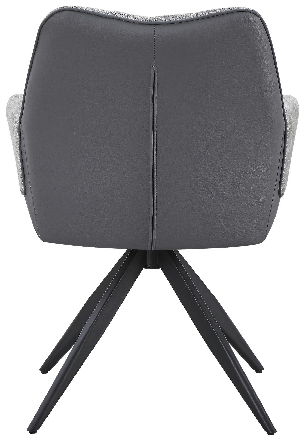 Naslanjač Caro, Siva - siva/črna, Trend, kovina/tekstil (66/87/62cm)