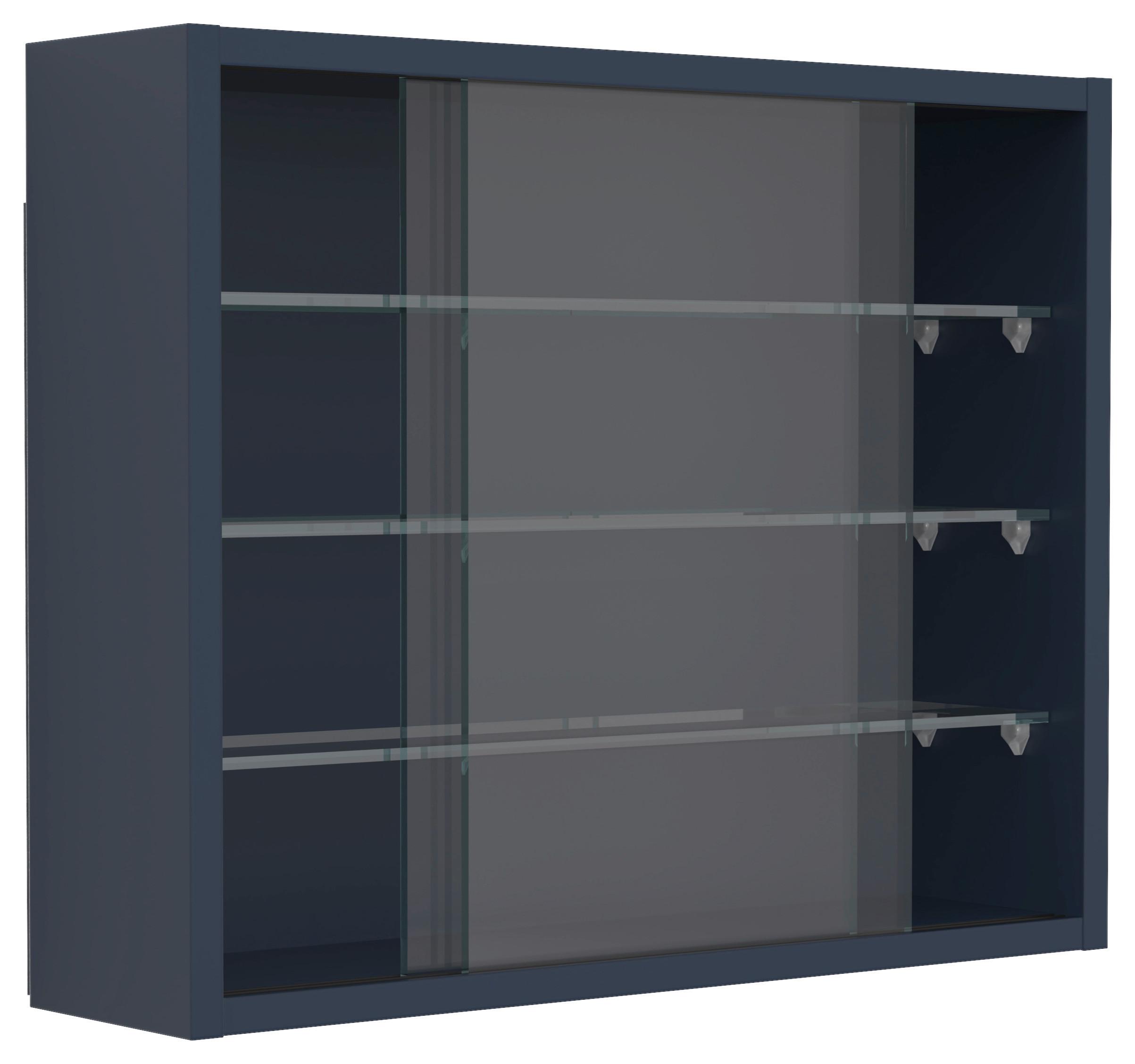 Hängevitrine Drivalo S Anthrazit - Transparent/Anthrazit, Design, Glas/Holzwerkstoff (50/40/12cm) - MID.YOU