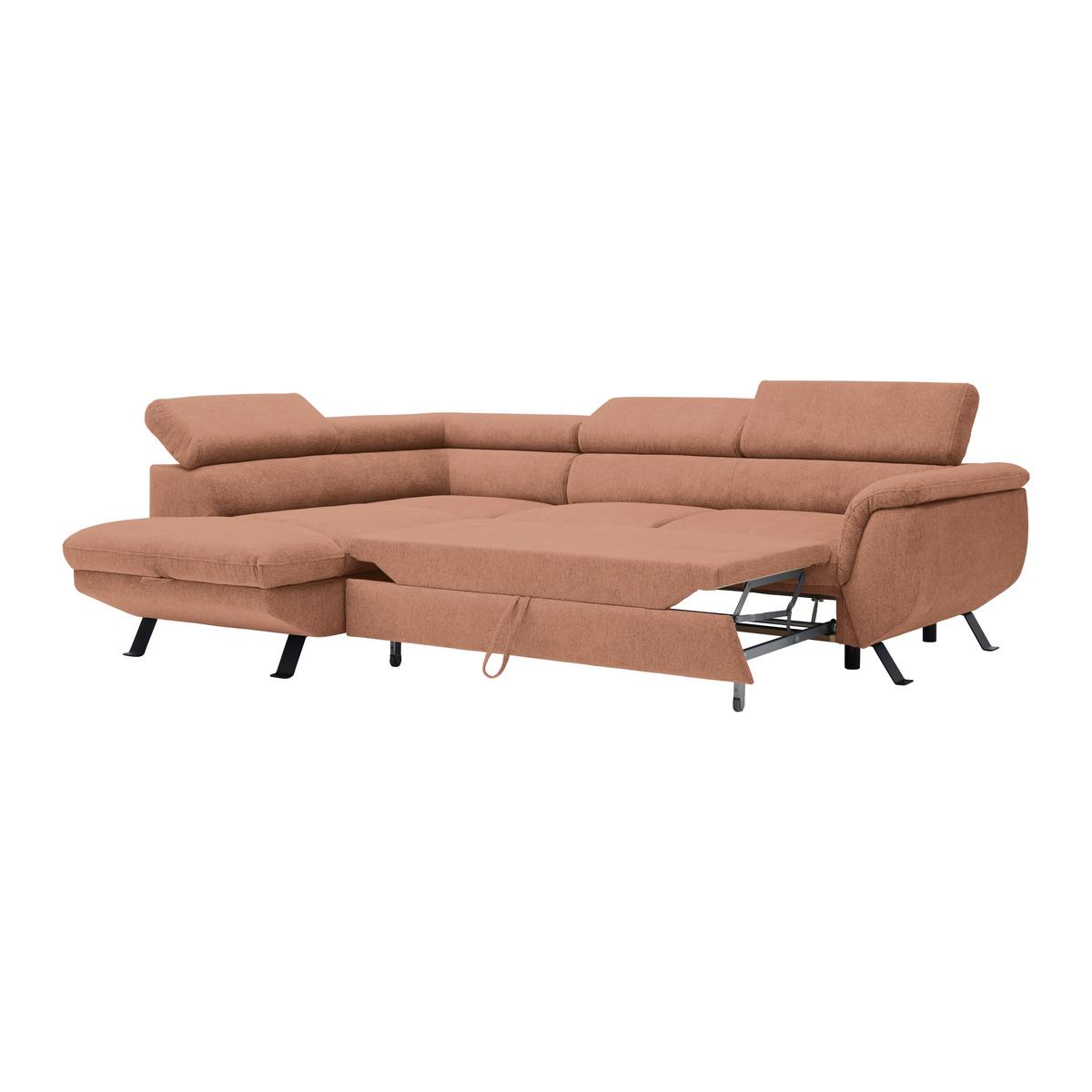 Ecksofa Raven Aprikose - Aprikose/Schwarz, MODERN, Textil/Metall (198/257cm) - Mömax